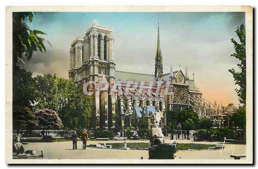 CPA Paris en Flanant Notre Dame u du square R. Viviani 