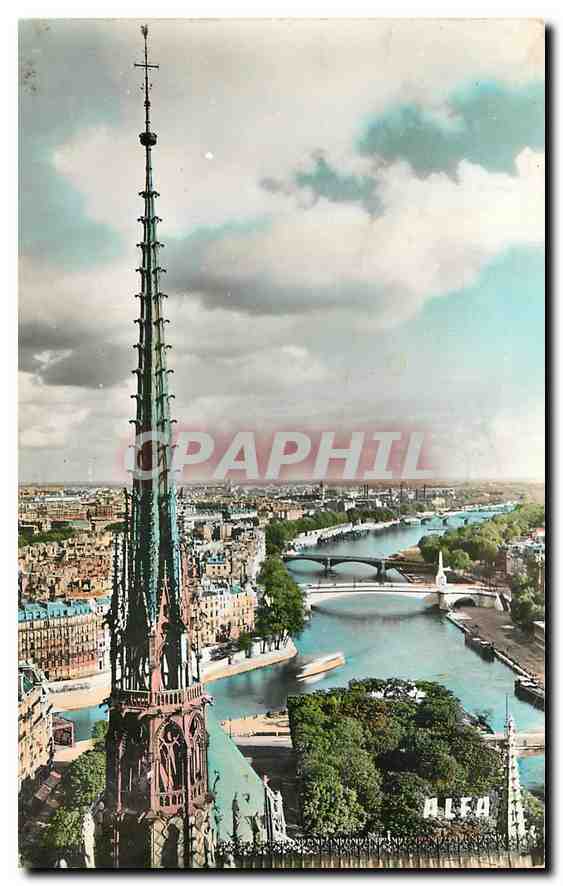 CPA Paris vu den Haut Echappee sur la Seine 