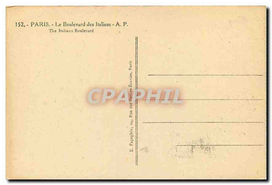CPA Paris Le Boulevard des Italiens  — Rückseite