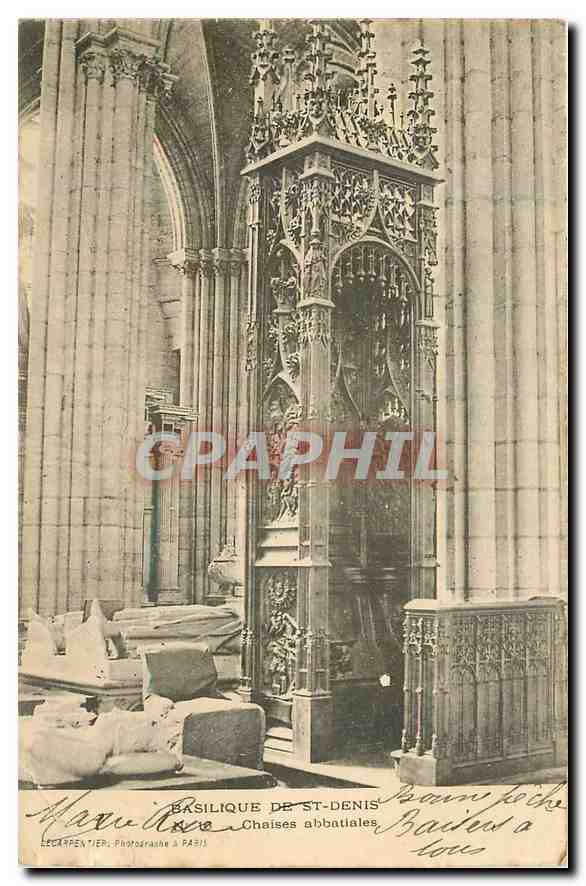 CPA Basilique de St Denis Chaises abbatiales 