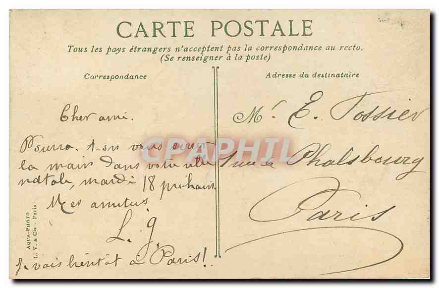 CPA Paris Notre Dame — Verso