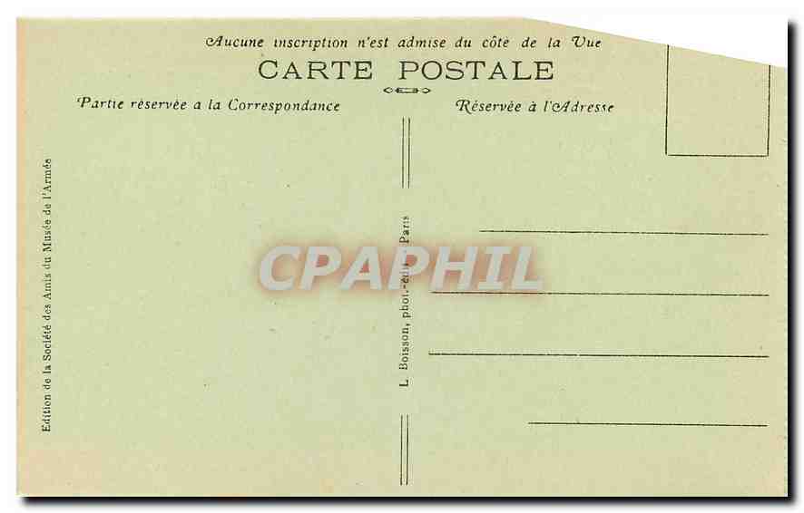 CPA Paris Hotel des Invalides La Batterie triomphale  — Rückseite