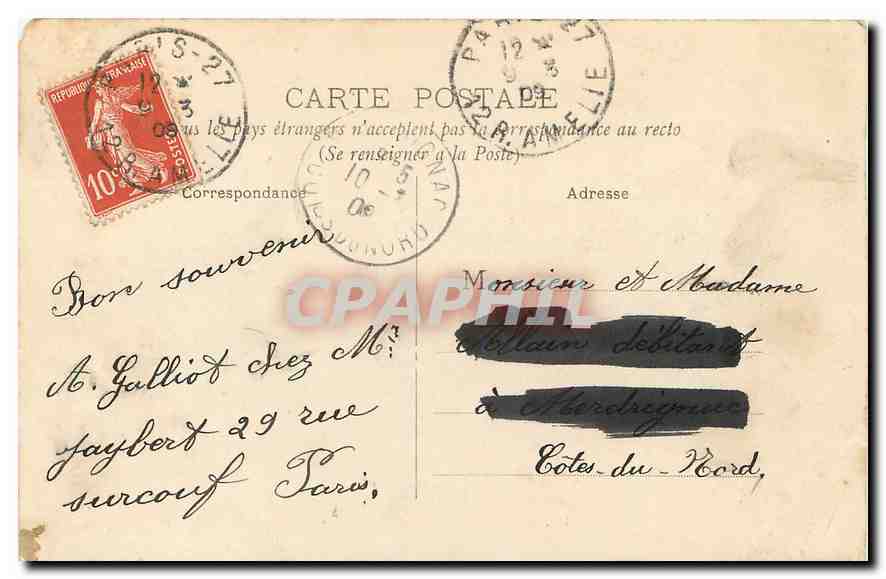CPA Paris le Petit Palais  — Verso