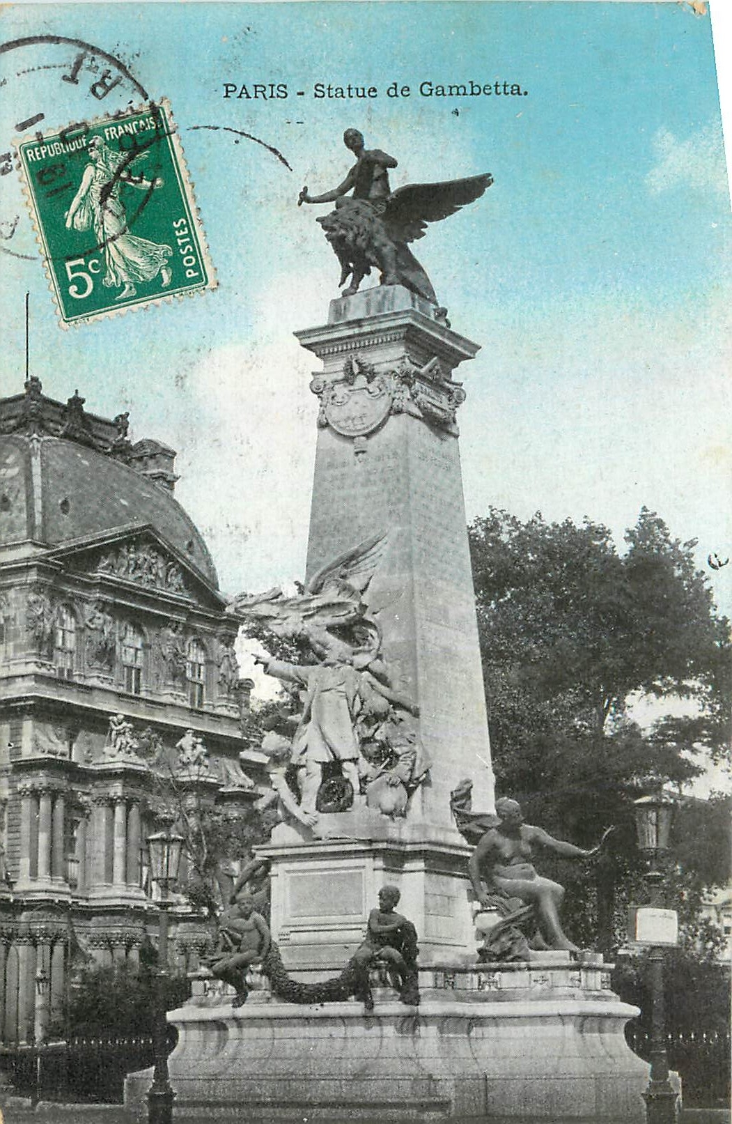 CPA Paris Statue de Gambetta 
