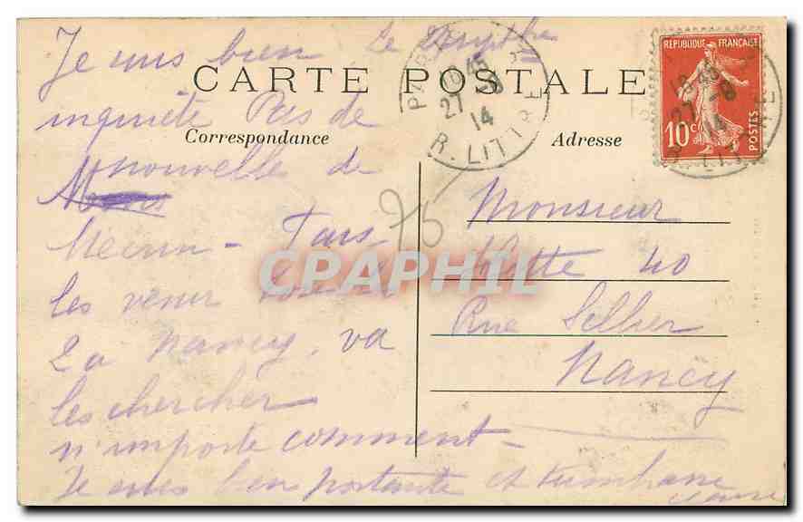 CPA Paris La Tour Saint Jacques  — Verso