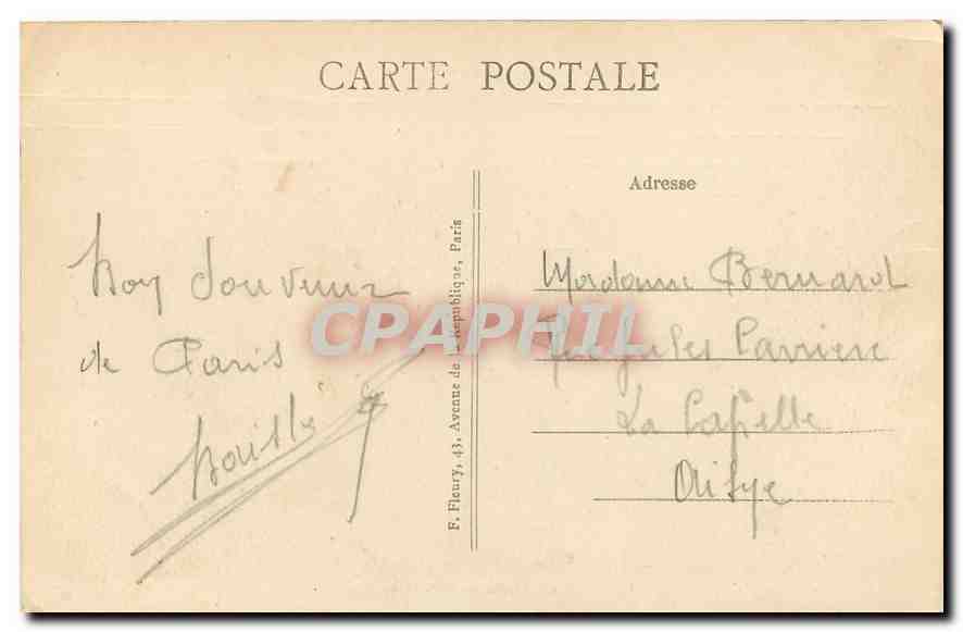 CPA Paris L'Hotel de Ville  — Rückseite