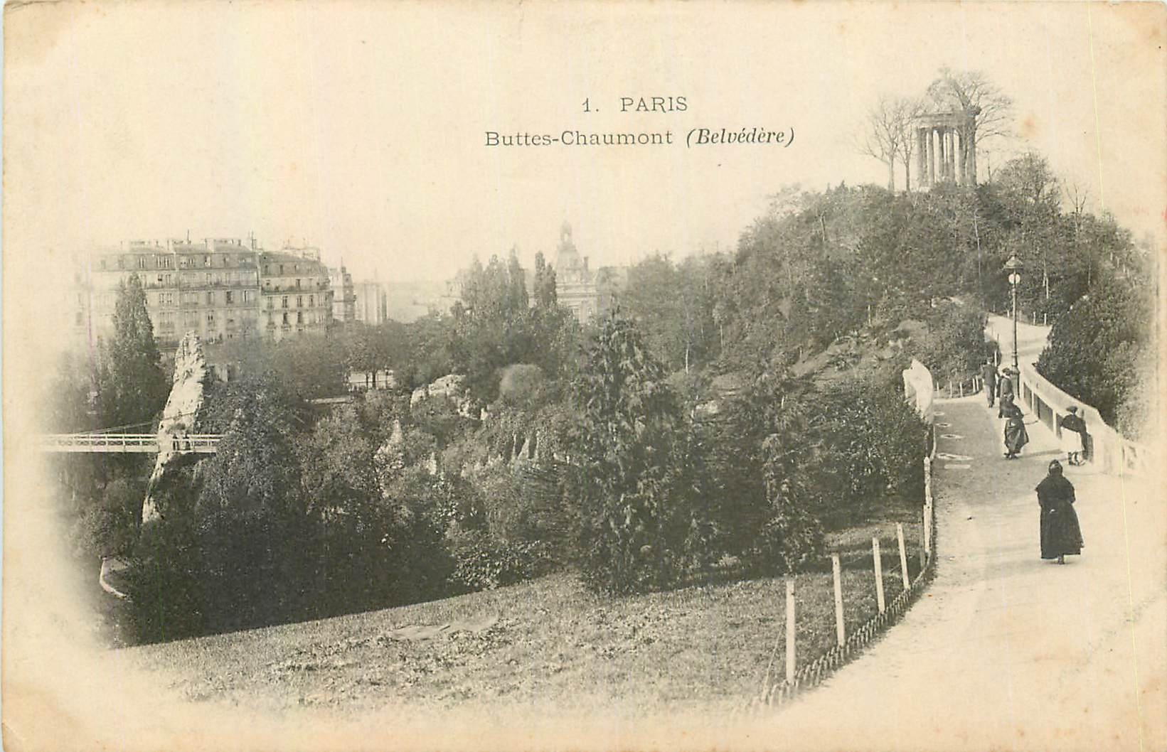 CPA Paris Buttes Chaumont Belvedere 