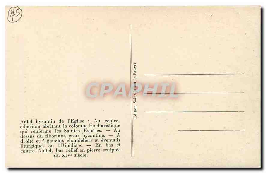 CPA Paris Eglise Saint Julien le Pauvre  — Verso
