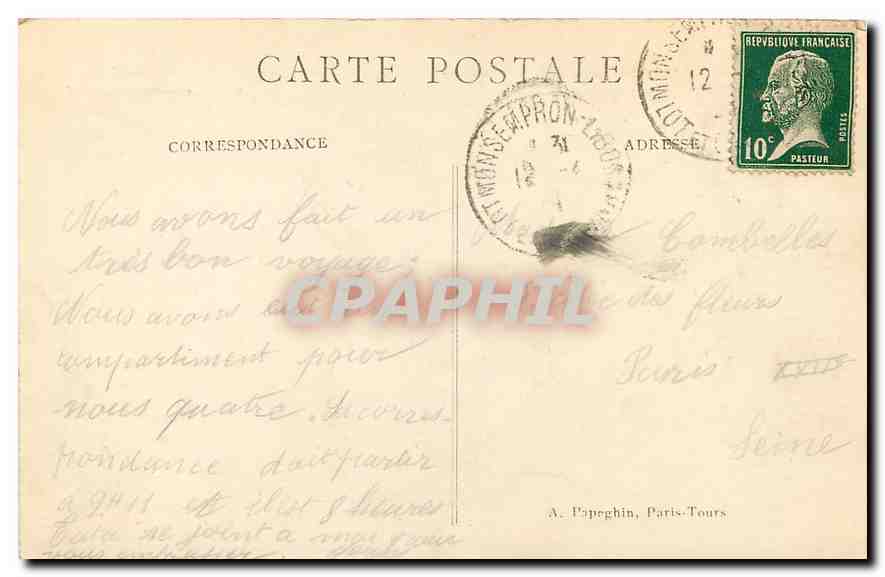 CPA Paris L'Arc de Triomphe et la tombe du Soldat inconnu  — Rückseite