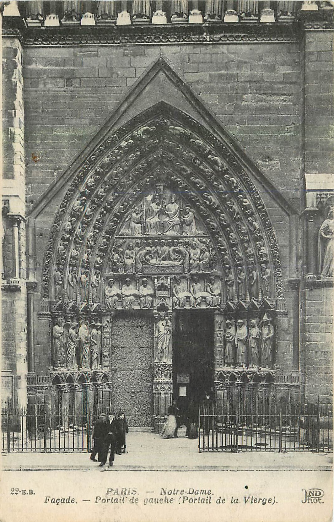 CPA Paris Notre Dame Facade Portail de gauche Portail de la Vierge 
