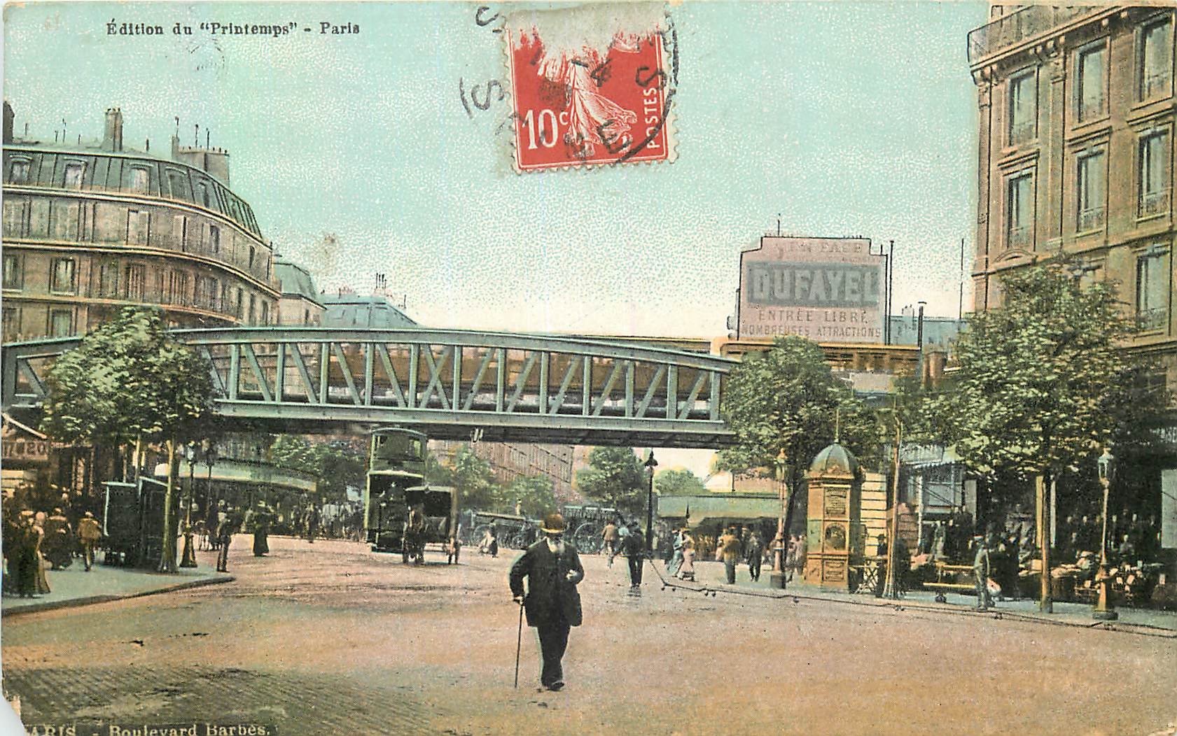 CPA Paris Boulevard Barbes Metro