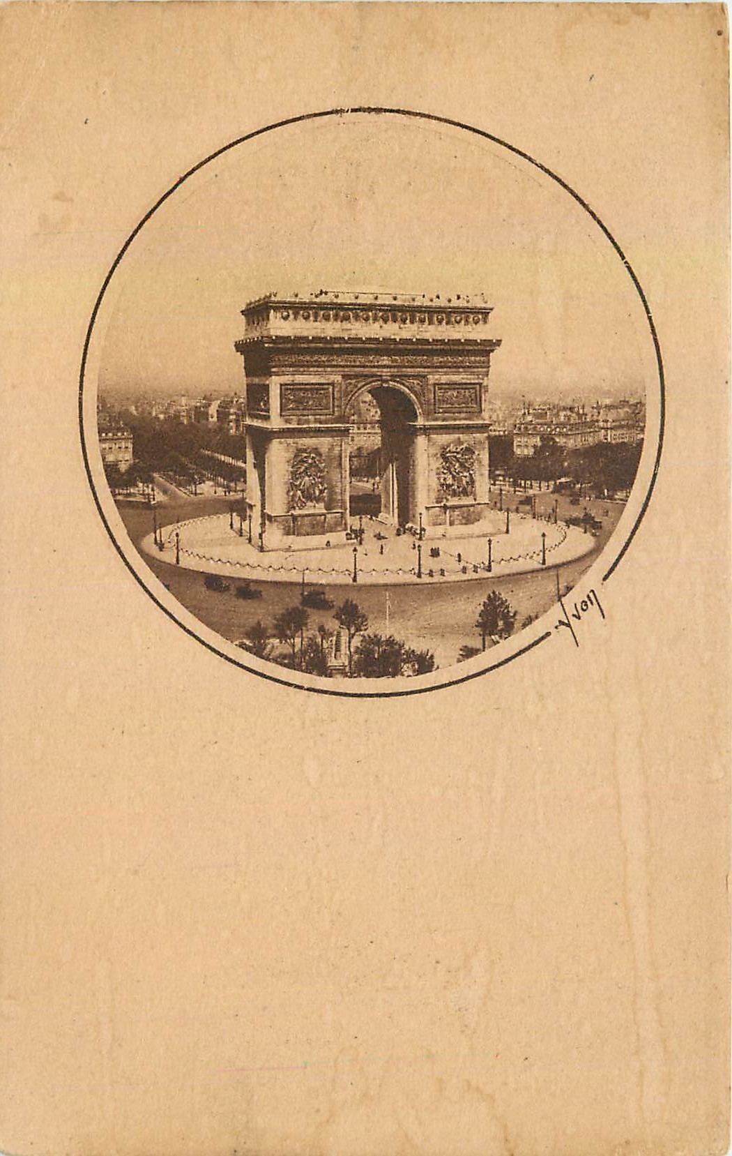 CPA Paris L'Arc de Triomphe et la Place de L'Etoile 