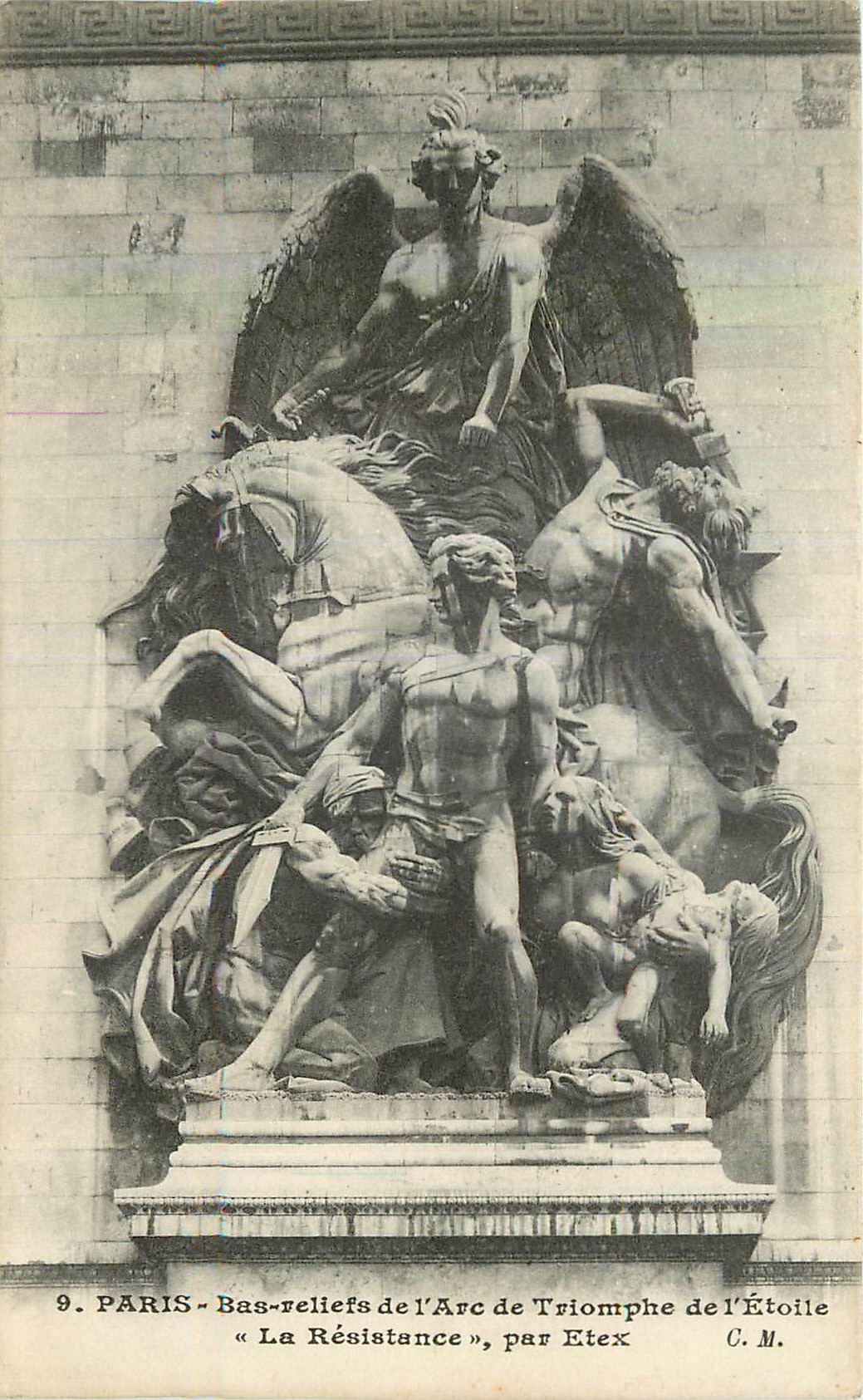 CPA Paris Bas reliefs de L'Arc de Triomphe de l'Etoile La Resistance par Etex 