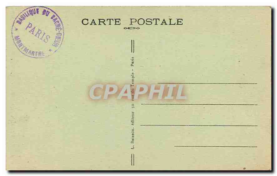 CPA Souvenir du Sacre Coeur de Montmartre  — Rückseite