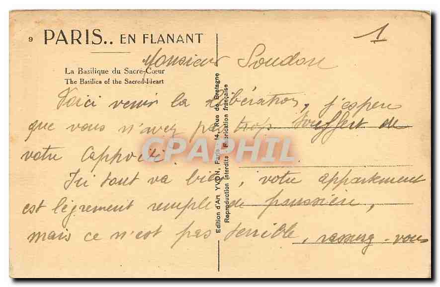 CPA Paris en flanant La Basilique du Sacre Coeur  — Rückseite