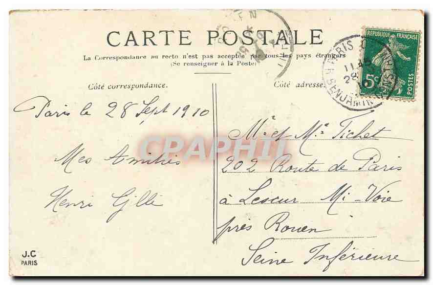 CPA Paris Le Pont Alexandre III  — Verso