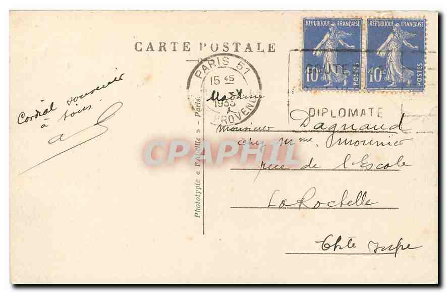 CPA Paris L'Hotel de Ville  — Rückseite