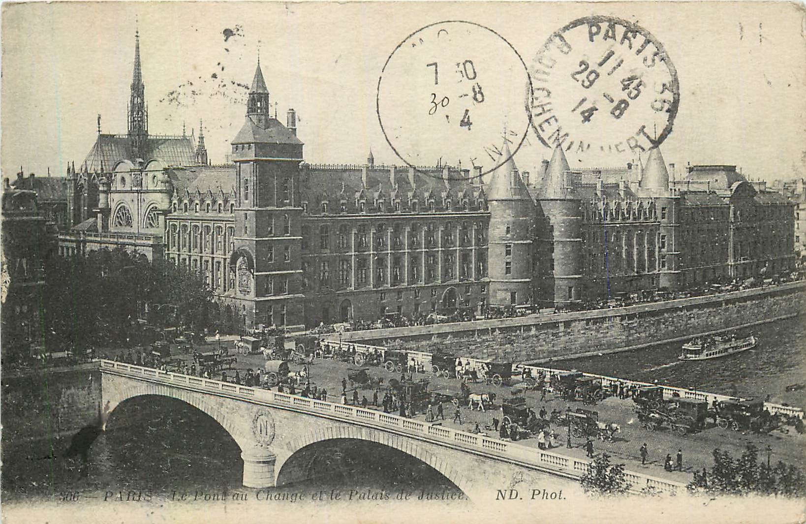 CPA Paris Le Pont du Change et le Palais de Justice 