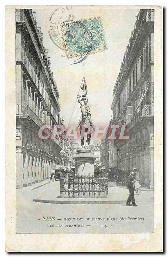 CPA Paris Monument de Jeanne D'Arc de Fremiet Rue des Pyramides 