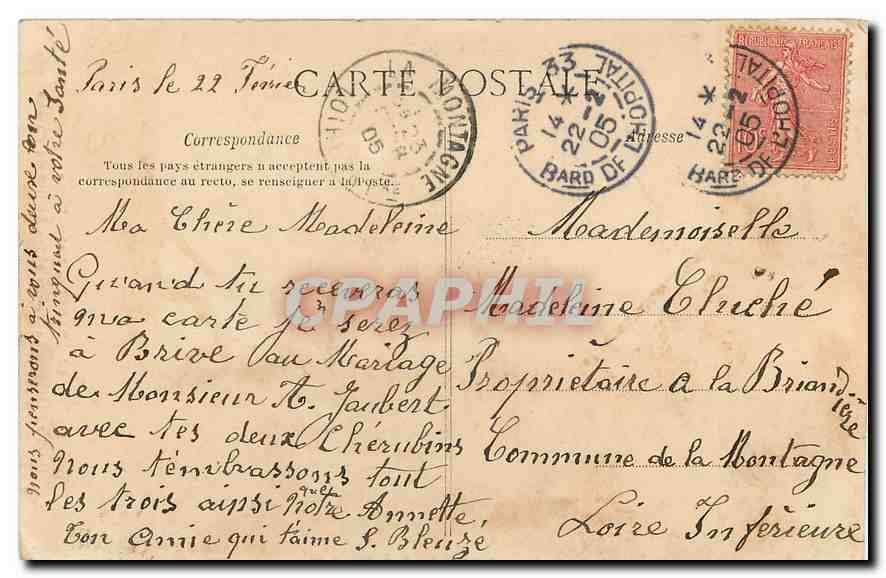 CPA Paris Notre Dame La Statue de la Vierge et les Stalles du Choeur Orgue — Verso