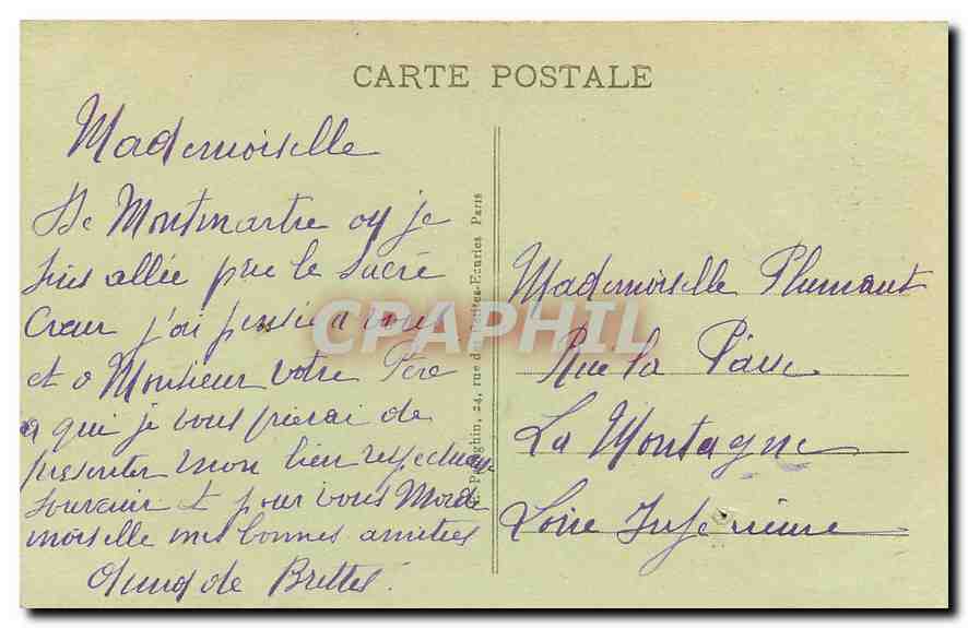 Paris - Le Sacré-Cœur de Montmartre — A.P. — n°448 — Rückseite