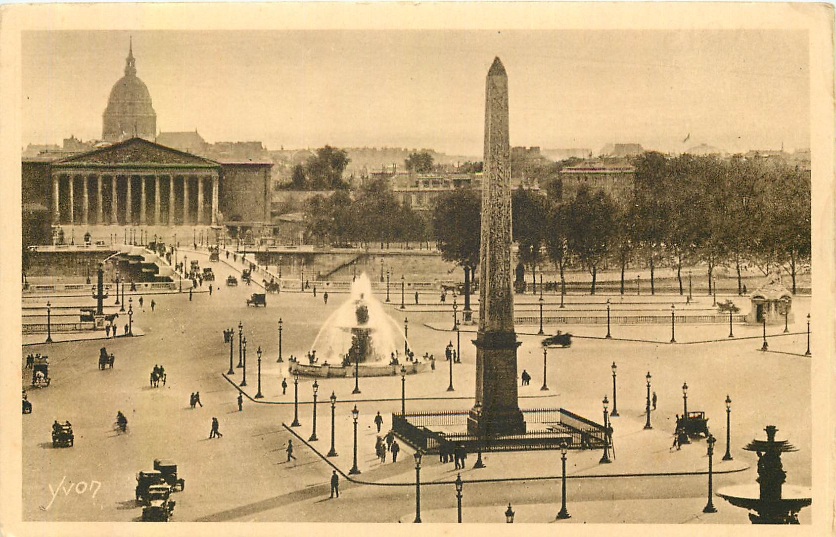 CPA Paris en flanant Place de la Concorde L'Obelisque et la Chambre des Deputes 