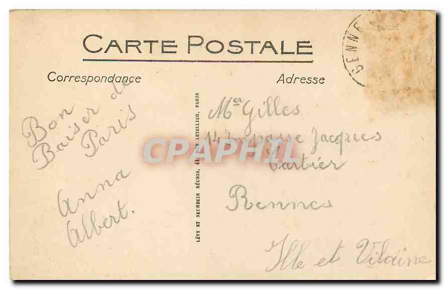 CPA Paris La Bourse  — Rückseite