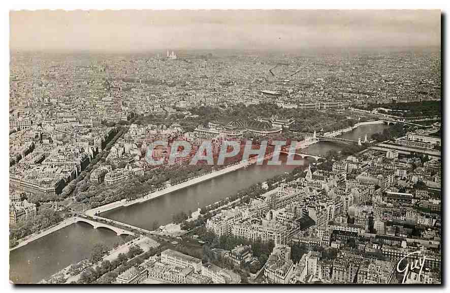 CPA Paris et ses Merveilles Panorama pris de la Tour Eiffel Sur la rive droite on voit de haut en ba