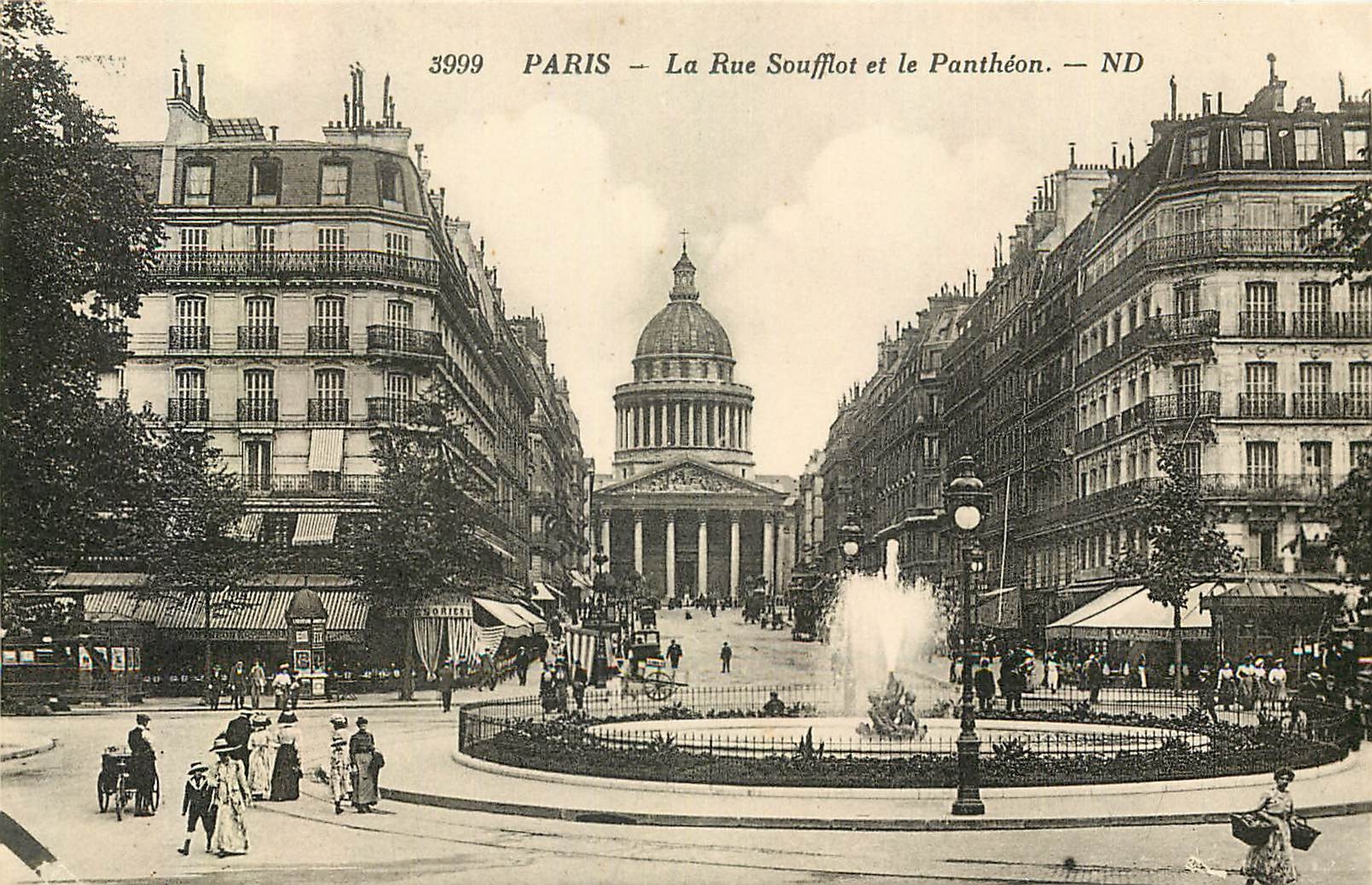 CPA Paris La Rue Soufflot et le Pantheon 
