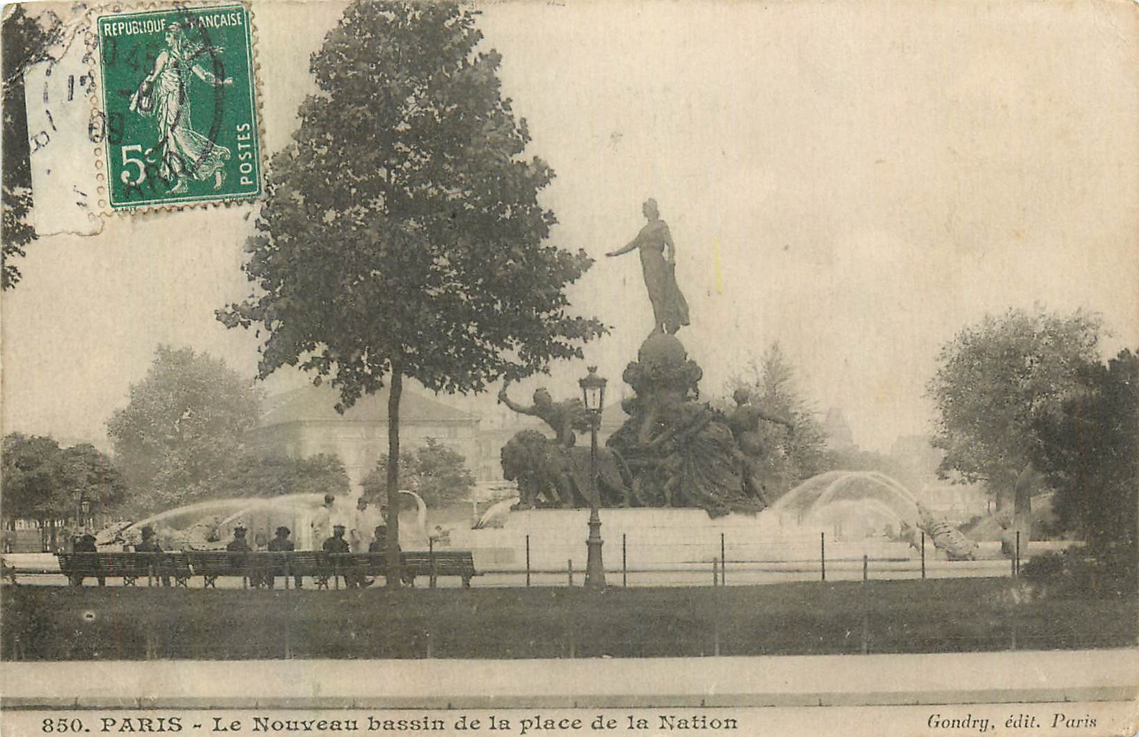 CPA Paris Le Nouveau bassin de la place de la Nation 