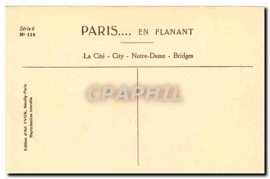 CPA Paris en flanant La Cite Notre Dame  — Verso