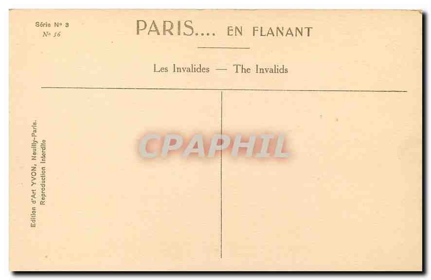 CPA Paris en flanant Les Invalides  — Rückseite