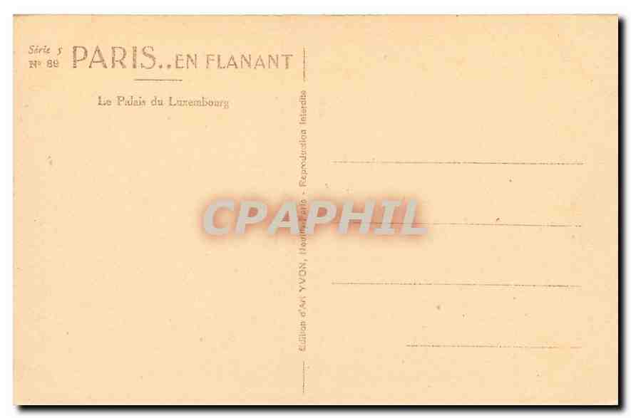 CPA Paris en flanant Le Palais du Luxembourg  — Verso