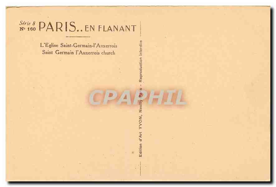 CPA Paris en flanant L'Eglise Saint Germain l'Auxerrois  — Rückseite