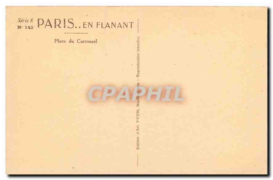 CPA Paris en flanant Place du Carrousel  — Rückseite