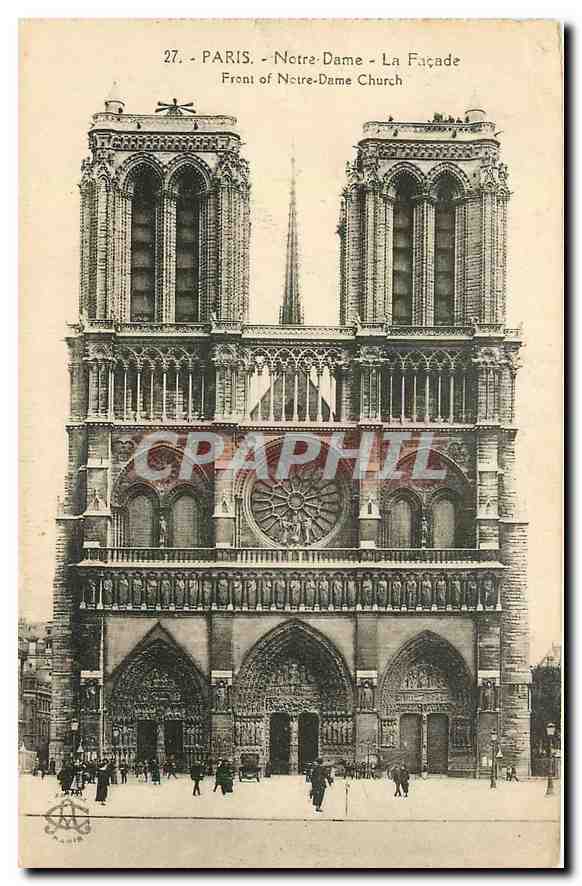 CPA Paris Notre Dame la facade 