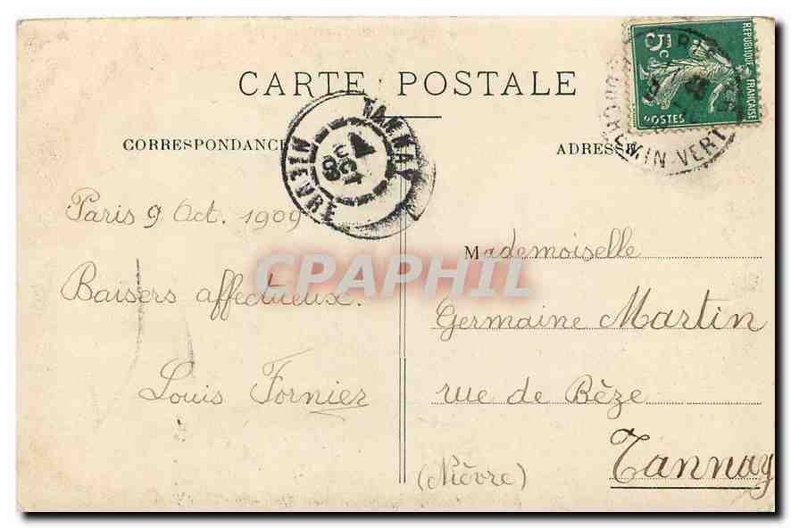CPA Paris Bois de boulogne la Cascade  — Verso