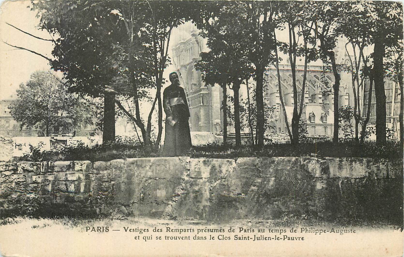 CPA Paris Vestiges des Remparts presumes de Paris au temps de Philippe Auguste et qui se trouvent da