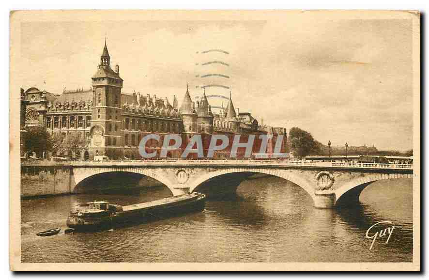 CPA Paris et ses merveilles la Seine le pont au change et le palais de justice 