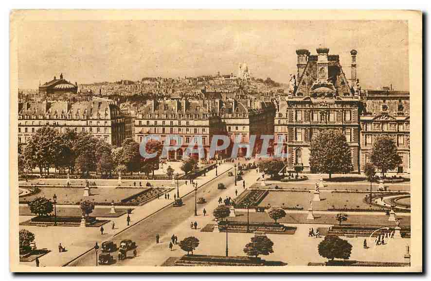CPA Paris et ses merveilles la butte Montmartre vue du Palais du Louvre 