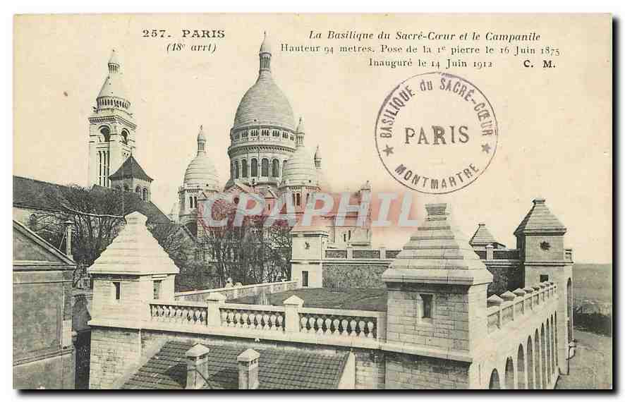 CPA Paris La basilique du Sacre Coeur et le Campanile 