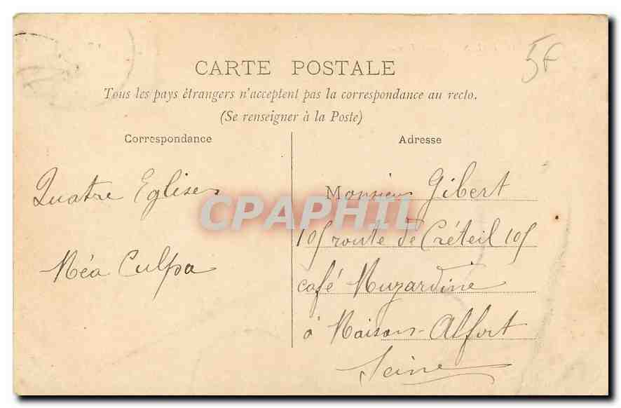 CPA Paris Notre Dame  — Verso