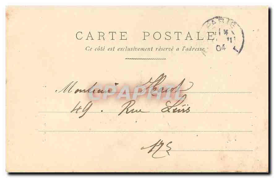 CPA Paris Mairie du 1er Arrond  — Rückseite