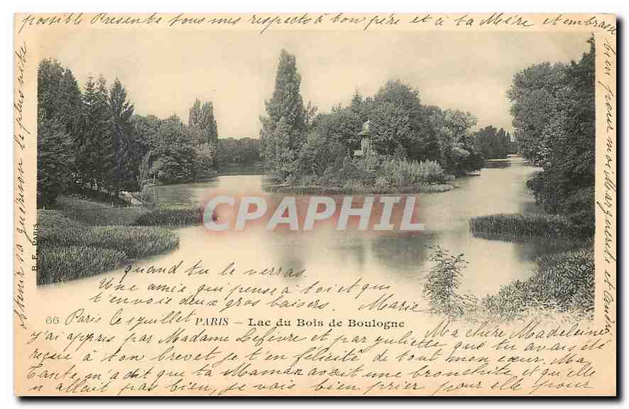 CPA Paris Lac du Bois de Boulogne 
