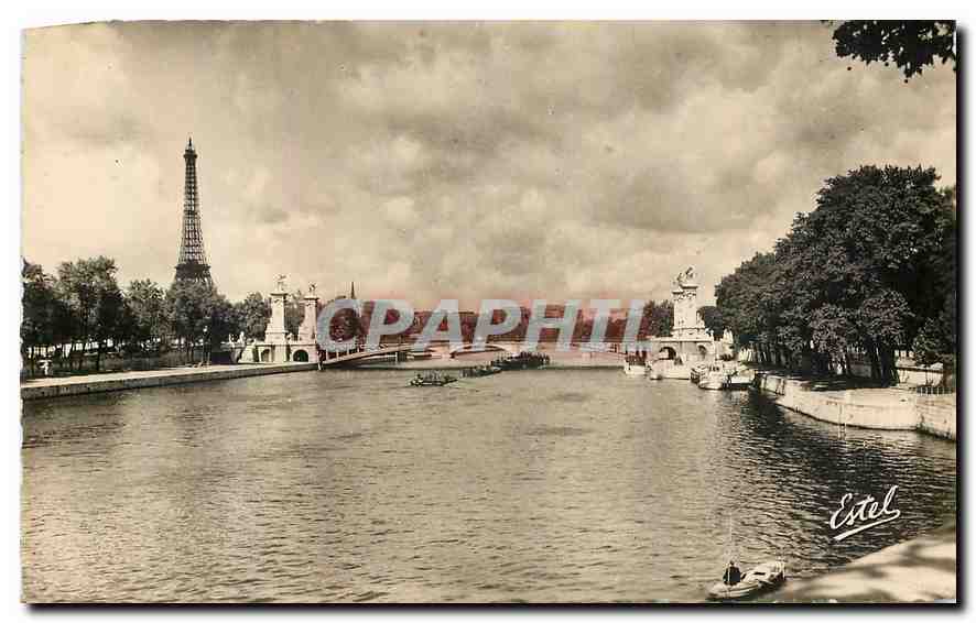 CPA Paris La Seine et le pont Alexandre III 