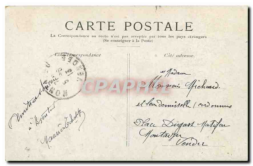 CPA Paris l'Hotel de ville  — Rückseite