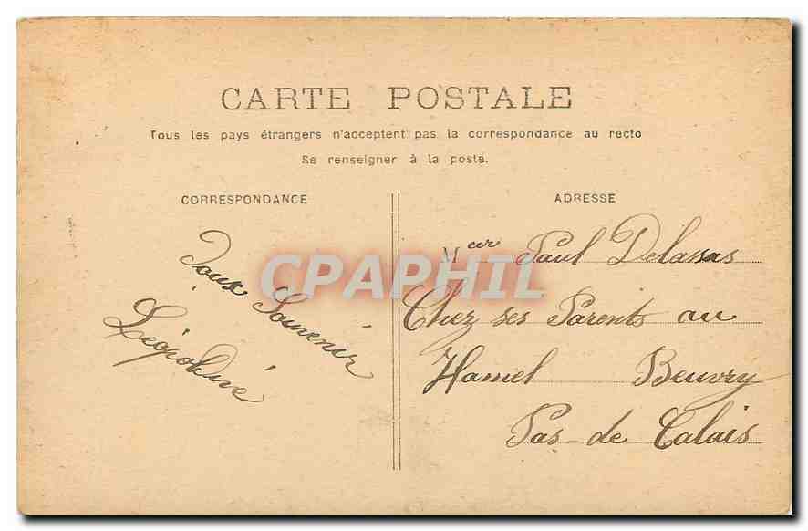 CPA Paris Hotel de ville  — Rückseite