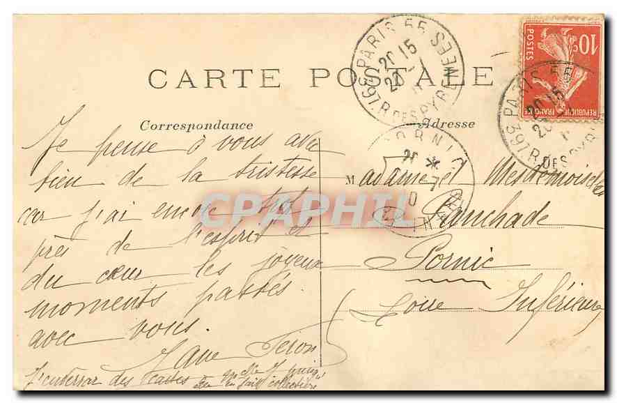 CPA Paris les buttes chaumont le Belvedere et le Passeur  — Verso