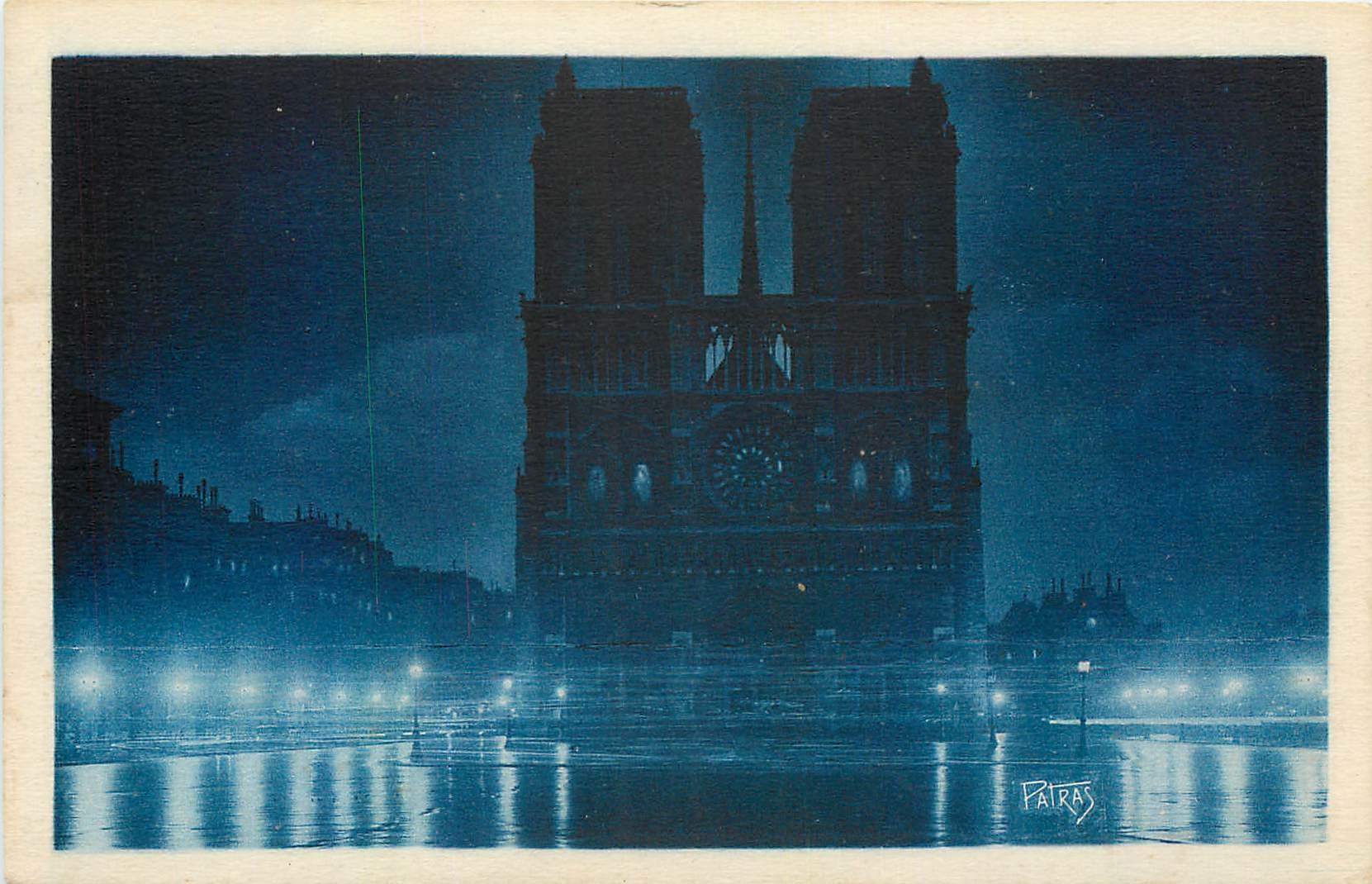 CPA Paris la Nuit Notre Dame 