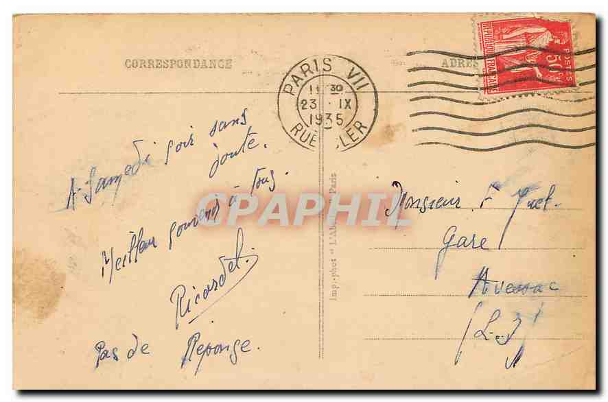 CPA Paris la Conciergerie  — Rückseite